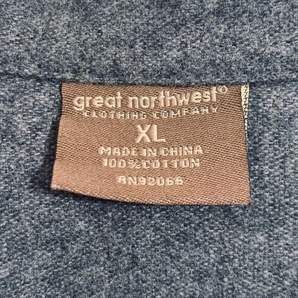 Great Northwest Chamois Workshirt Button Down Shirt XL NWT Gray Flannel Shacket - Picture 3 of 5